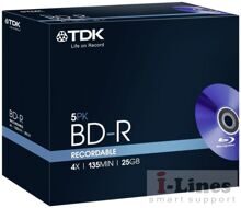 Диск TDK BD-R 25Gb 4x Full Jewell case